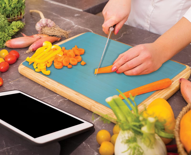 Better Kitchen Products Flexible Plastic Cutting Board Mats, Set of 6, Textured, 6 Vivid, Translucent Colors Assorted - Image 5
